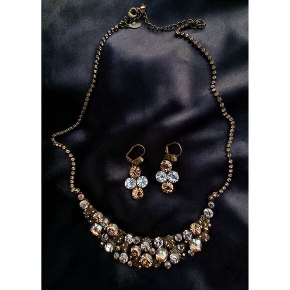 Rare Find Vintage SORRELLI Super Sparkling Signed Dark Amber Clear Smoky Rhinest - Picture 4 of 5